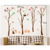 4 Trees, Birds and Rabbits Wall Decal